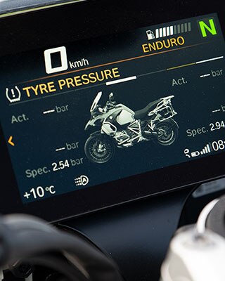 BMW R 1250 GS Adventure con Connectivity, vista de la pantalla TFT