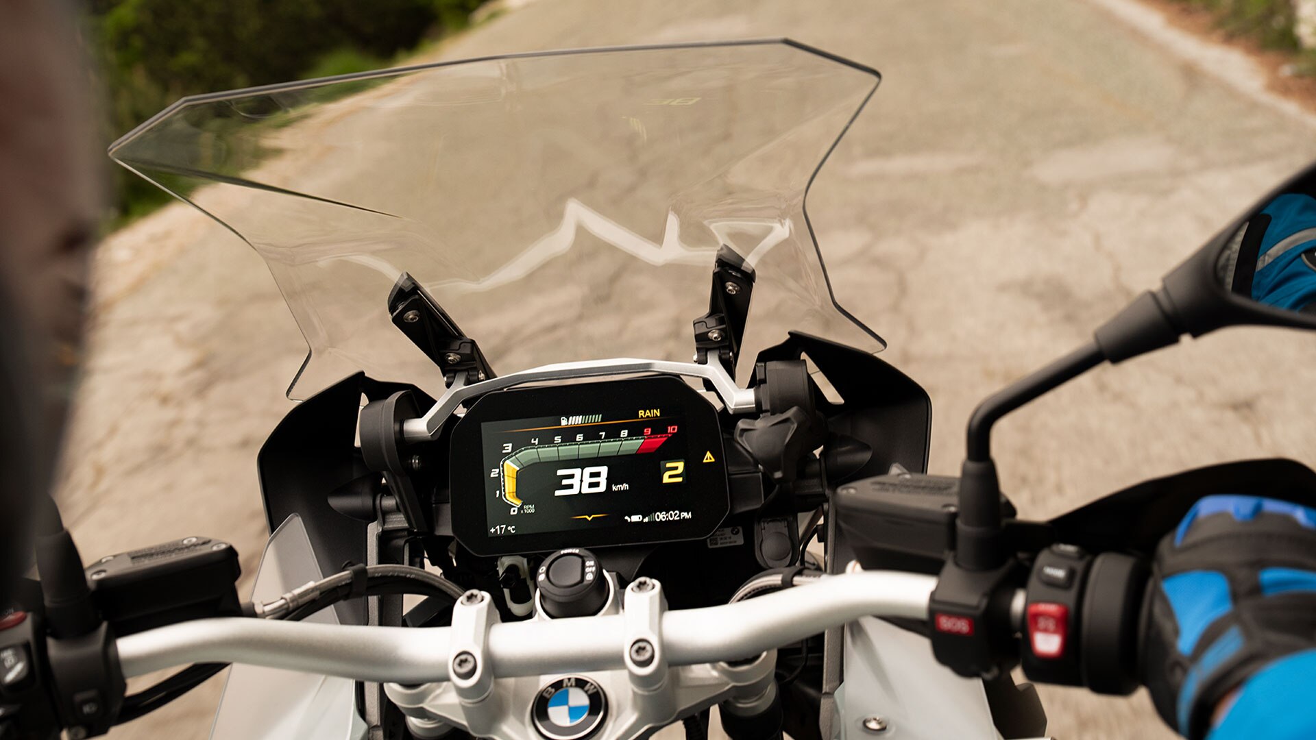 BMW R 1250 GS Adventure con parabrisas grande